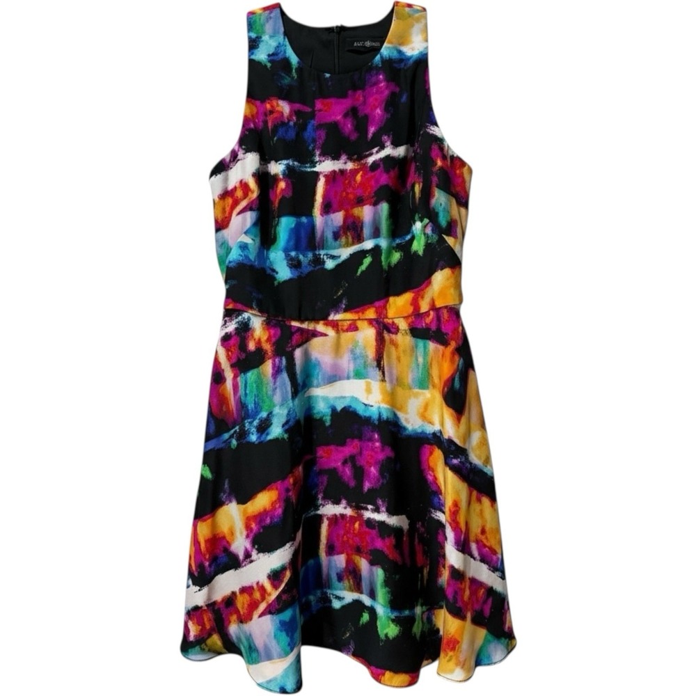 NWT Alice & Trixie Silk Watercolor Mini Dress Vibrant Abstract Sleeveless M